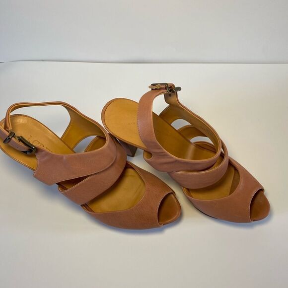 J. Crew Women’s Collin’s Platform Peep Toe Sling Back High Heels -Pink Nude Size - Picture 3 of 5
